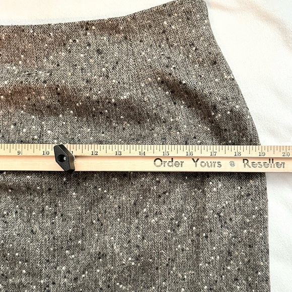 Iris Singer Wool & Angora Trumpet Midi Skirt 6 Speckled Gray Tweed Lace NWT - Picture 4 of 7